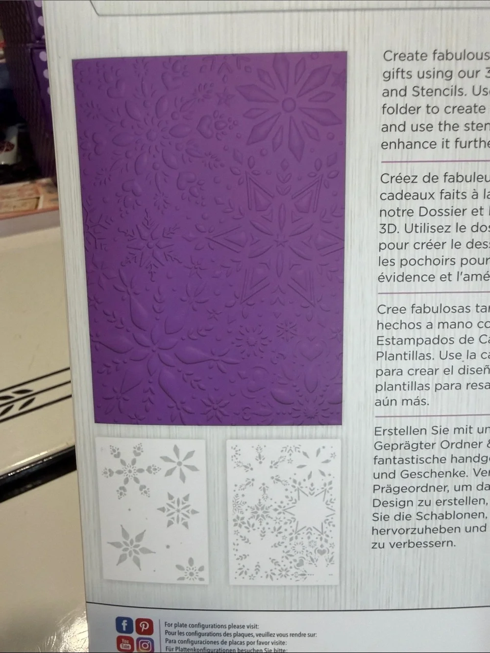 Crafters Companion Lot of 3 Holiday 3D Embossing Folders